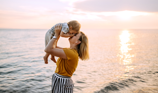 Mother playing with child