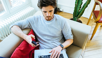 Young adult looking at smart phone